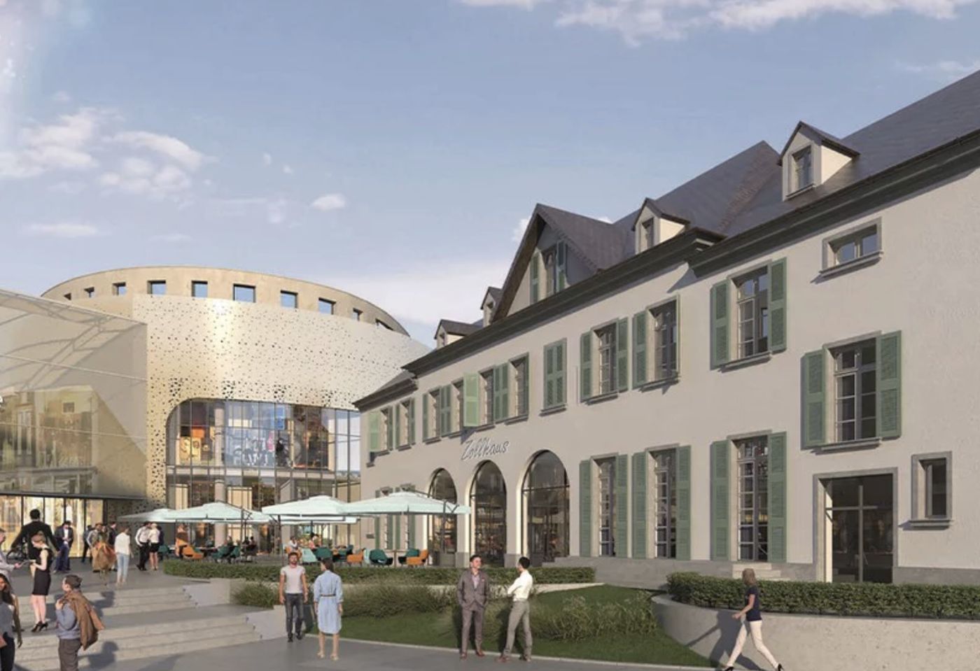 Dreiländergalerie mit dem historischen Zollhaus